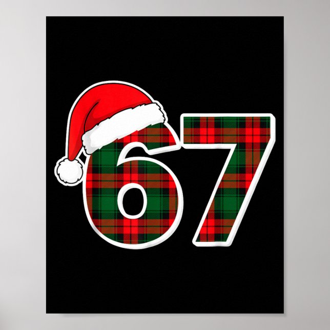 Poster 67 Meme Funny Christmas Red Plaid Xmas Pajamas Sla (Frente)