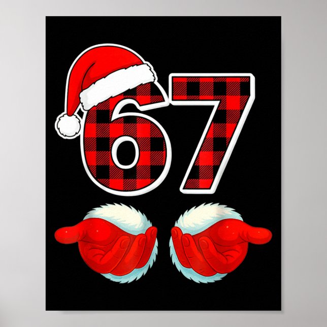 Poster 67 Meme Funny Christmas Red Plaid Xmas Pajamas Sla (Frente)