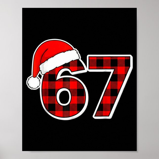 Poster 67 Meme Funny Christmas Red Plaid Xmas Pajamas Sla (Frente)