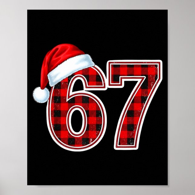 Poster 67 Meme Funny Christmas Red Plaid Xmas Pajamas Tee (Frente)
