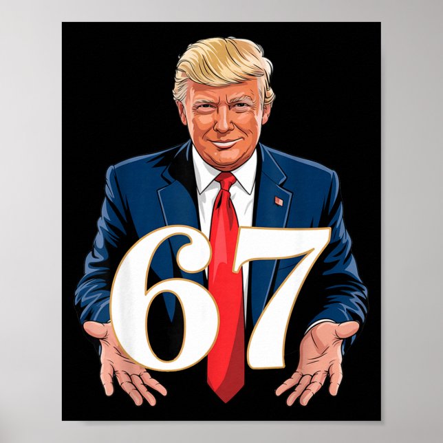 Poster 67 Meme Funny Trump 67 Hands Meme Slang 6 7 Hands  (Frente)