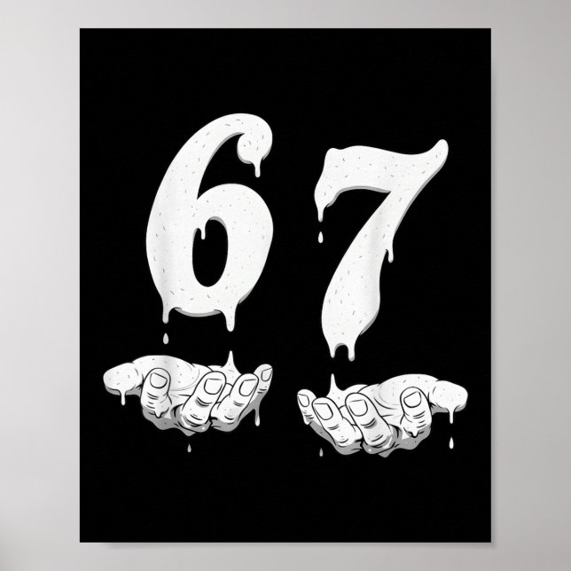 Poster 67 Meme Humor Número 6 7  (Frente)
