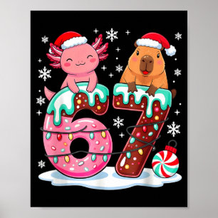 Poster 67 Meme Kawaii Axolotl Capybara Natal Sorvete Crea