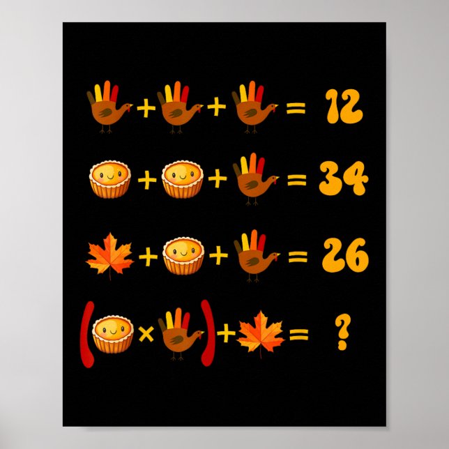 Poster 67 Meme Math Thanksgiving Logic Puzzle  (Frente)
