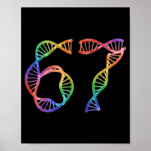 Poster 67 Meme Número Divertido Replicação Dna Bio Molecu