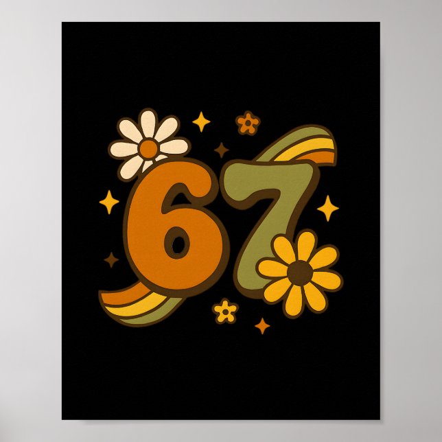 Poster 67 Meme Outono Groovy Retrô 70s Seis Sete Boho (Frente)
