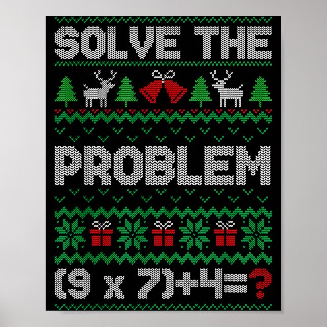 Poster 67 Meme Pemdas Math Joke Teacher Ugly Christmas Sw (Frente)