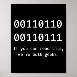 Poster 67 Meme Programador Código Binário Divertido Seis 