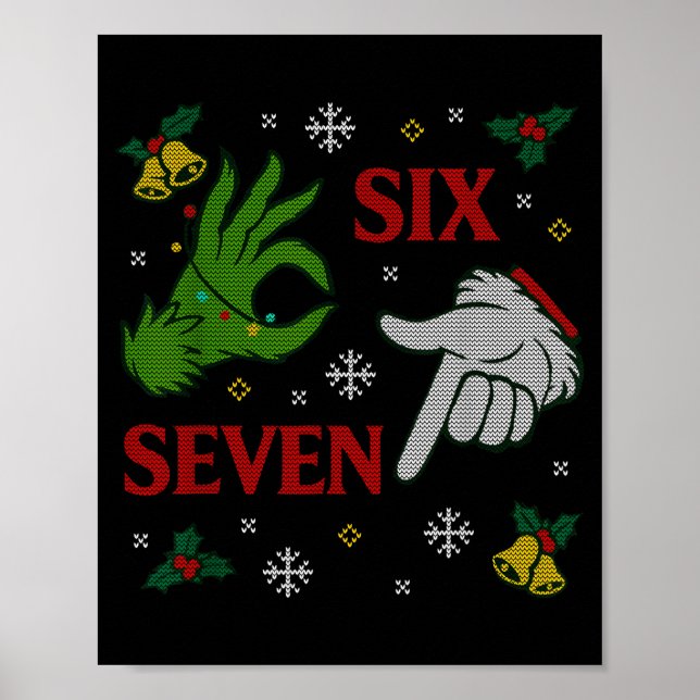 Poster 67 Meme Santa Hands Christmas Ugly Sweater Xmas Ce (Frente)