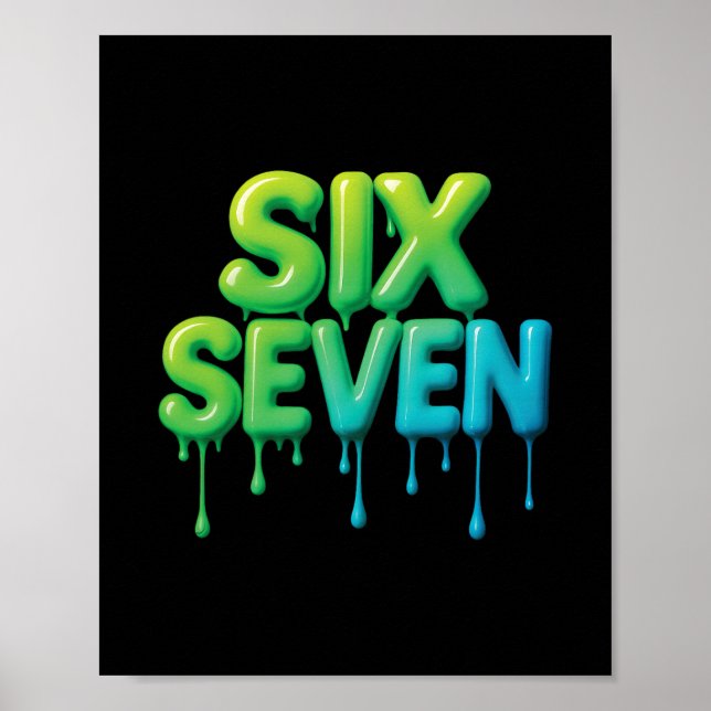 Poster 67 Meme Seis Sete 6-7 Piada Divertida da Internet  (Frente)