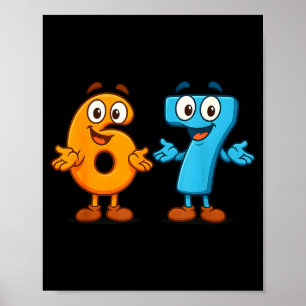 Poster 67 Meme Seis Sete Crianças Blocos De Números Profe