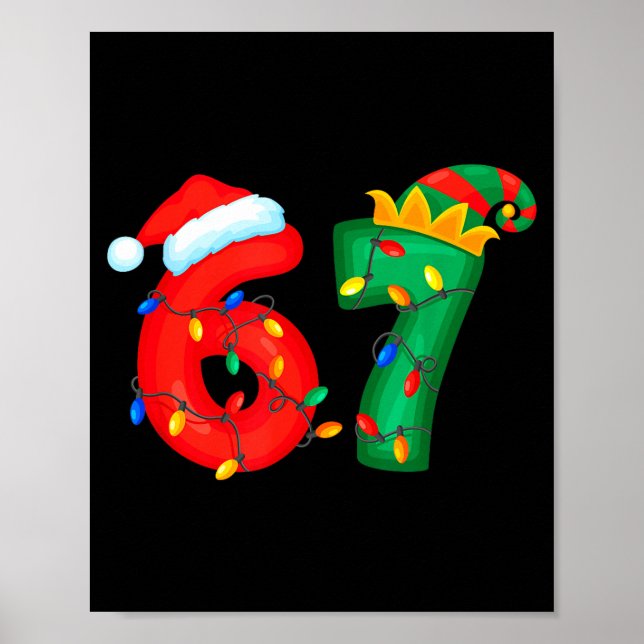 Poster 67 Meme Seis Sete Luzes Engraçadas De Natal Calças (Frente)