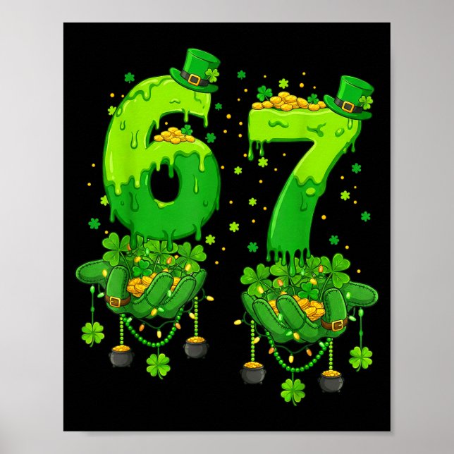 Poster 67 Meme Shamrocks Six Seven Shamrocks 6-7 St Patri (Frente)