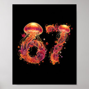 Poster 67 Meme Six Seven 6 7 Água-viva Mar Oceano Retro T