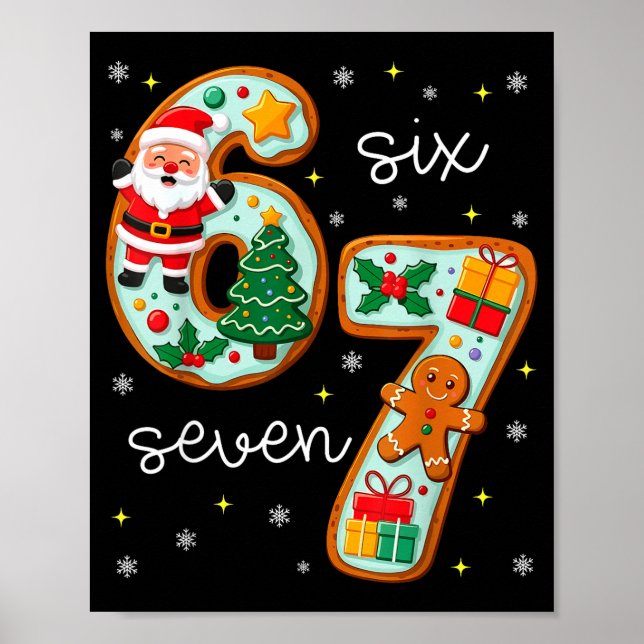 Poster 67 Meme Six Seven For Kids Women Men Boys Girls Ch (Frente)