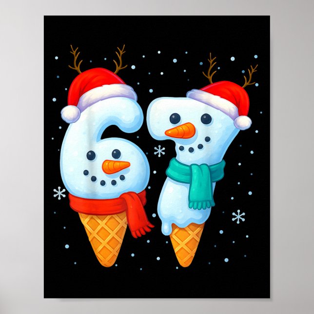 Poster 67 Meme Six Seven For Kids Women Men Boys Girls Ch (Frente)