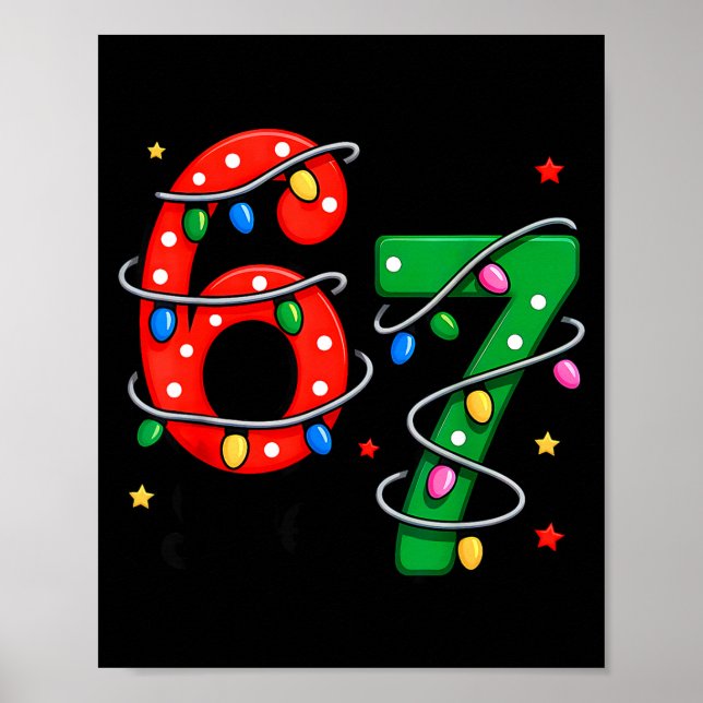 Poster 67 Meme Six Seven Funny Christmas Pajamas Boys Gir (Frente)