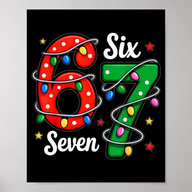 Poster 67 Meme Six Seven Funny Christmas Pajamas Boys Gir (Frente)