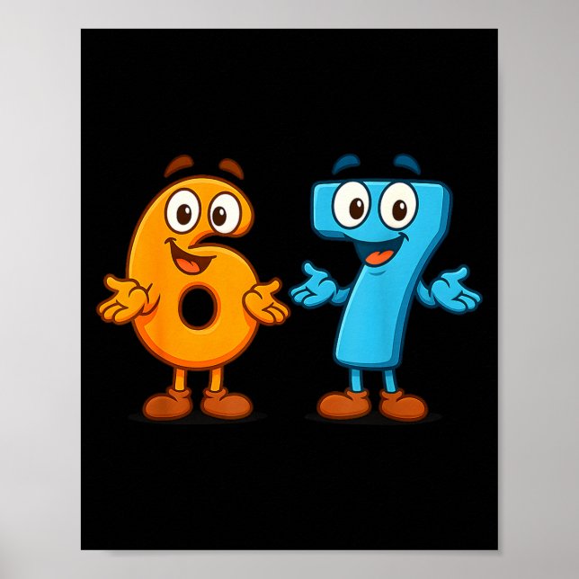 Poster 67 Meme Six Seven Kids Number Blocks Math Teacher  (Frente)