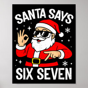 Poster 67 Meme Six Seven Papai Noel Natal Divertido Gen Z