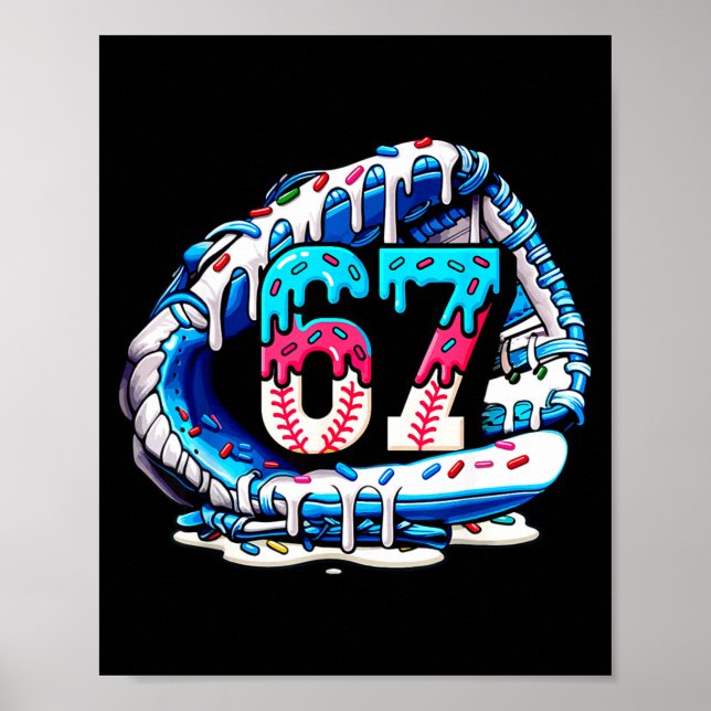 Poster 67 Meme Slang Baseball Glove Drip Ice Cream Six Se (Frente)