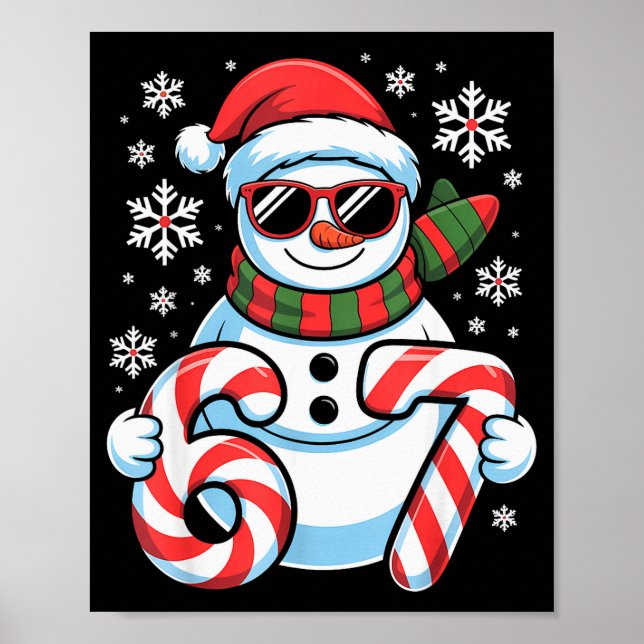 Poster 67 Meme Snowman Brainrot Funny Christmas Kids Boys (Frente)