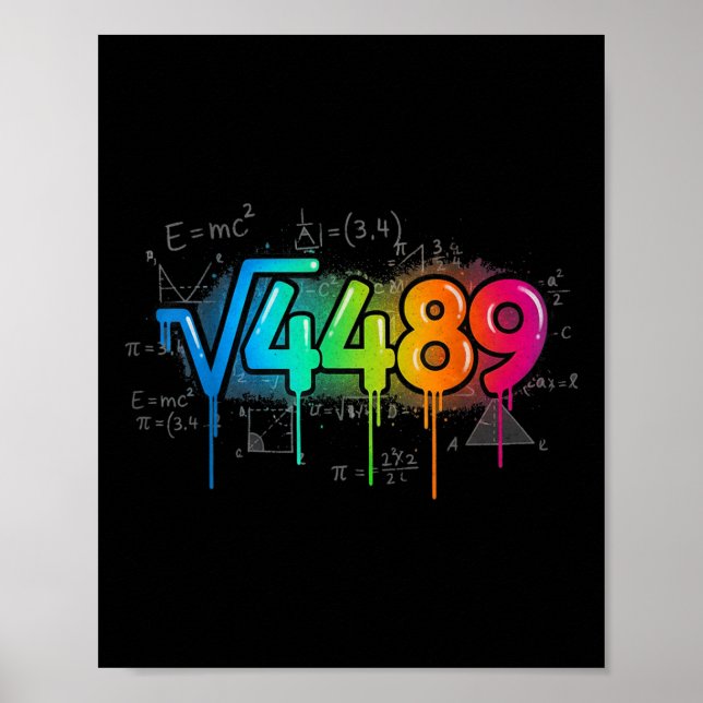 Poster 67 Meme Square Root 4489 Drip Six Seven Math Teach (Frente)
