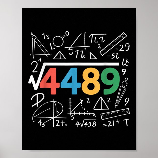 Poster 67 Meme Square Root 4489 Slang Six Seven Math Teac (Frente)