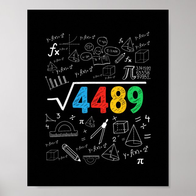 Poster 67 Meme Square Root 4489 Slang Six Seven Math Teac (Frente)