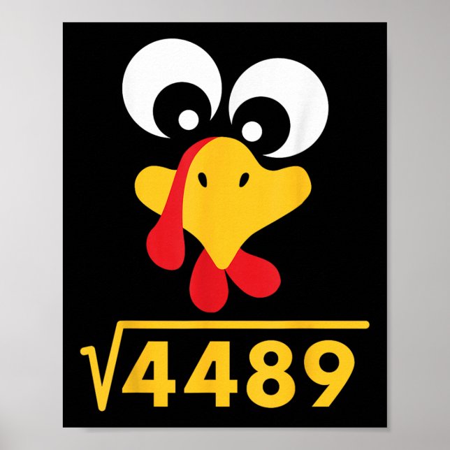 Poster 67 Meme Square Root 4489 Turkey Thanksgiving Math  (Frente)
