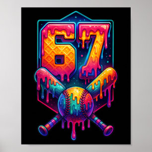 Poster 67 Meme Tendência de Beisebol Número 67 Divertido