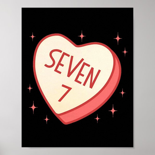 Poster 67 Meme Valentines Day Candy Heart Six Seven Match (Frente)