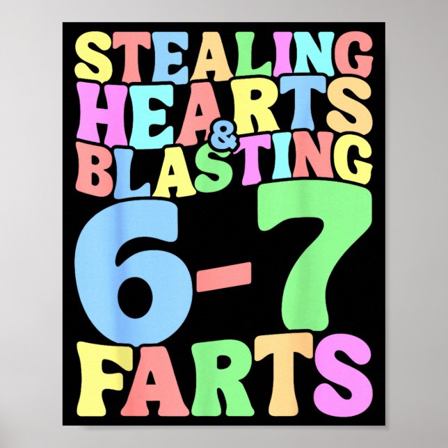 Poster 67 Meme Valentine's Day Six Seven 6-7 Funny Steali (Frente)