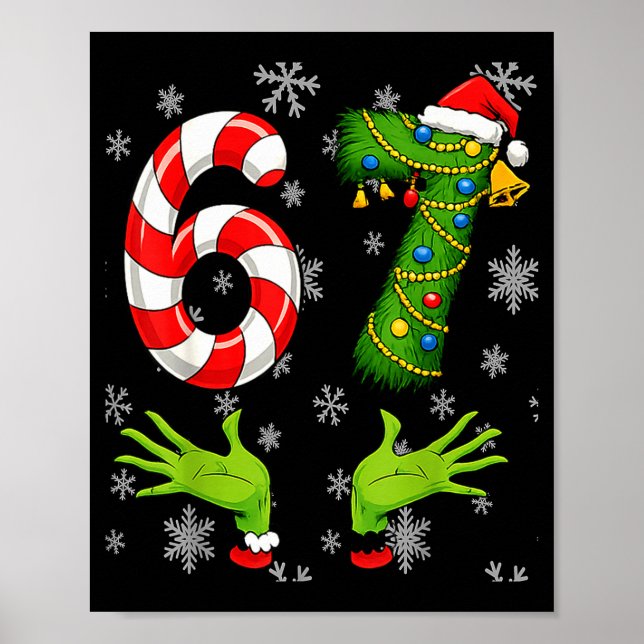 Poster 67 Natal 6 7 Meme Pijamas 67 Bruh Gíria  (Frente)