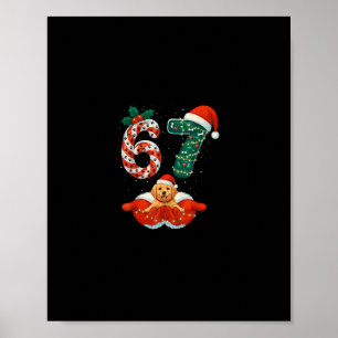 Poster 67 Natal 6 7 Meme Pijamas Feriado Amantes de Cães 