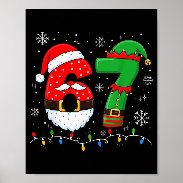 Poster 67 Natal 6 7 Meme Pijamas Feriado Geração Alpha Sl (Frente)