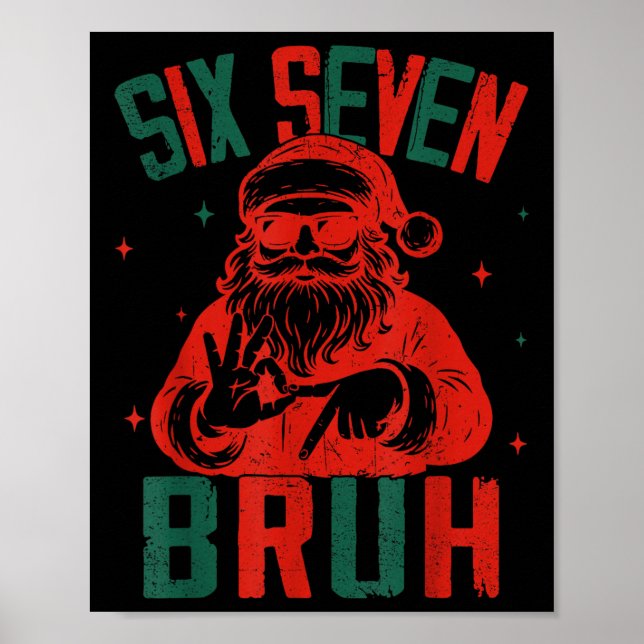 Poster 67 Natal Divertido Seis Sete Bruh Meme Brainrot Sa (Frente)