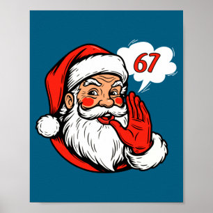 Poster 67 Natal Divertido Seis Sete Meme Brainrot Papai N