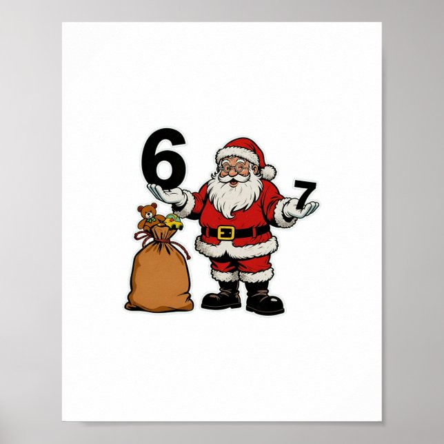 Poster 67 Natal Divertido Seis Sete Meme Brainrot Papai N (Frente)