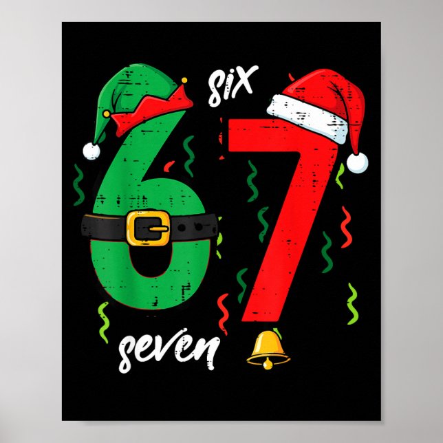 Poster 67 Natal Engraçado 6 7 Meme Seis Sete Xmas Meninos (Frente)