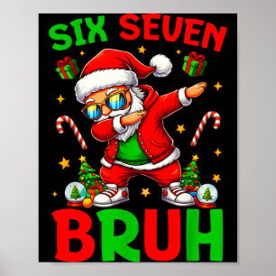 Poster 67 Natal Engraçado Seis Sete Meme Brainrot Papai N