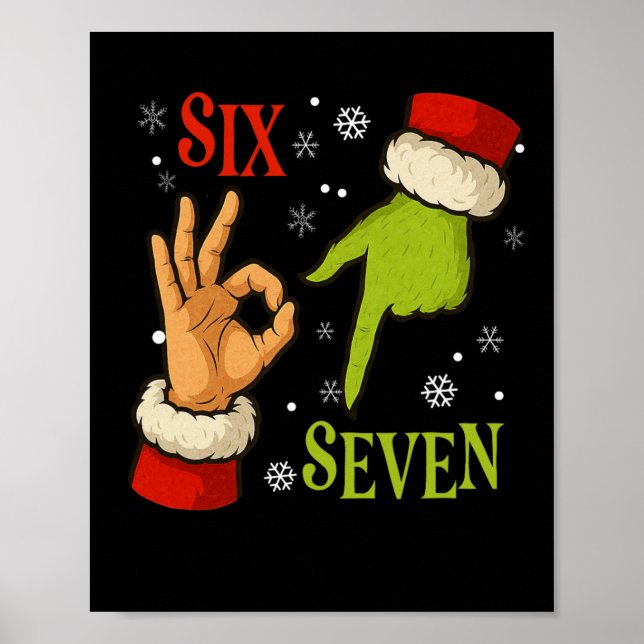 Poster 67 Natal Papai Noel Verde 6 7 Meme de Internet X (Frente)