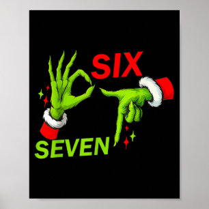 Poster 67 Natal Tendência Meme Dizendo 6 7 Fantasia de Me
