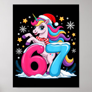 Poster 67 Natal Unicórnio Fofo Seis Sete Meme 6 7 Chris