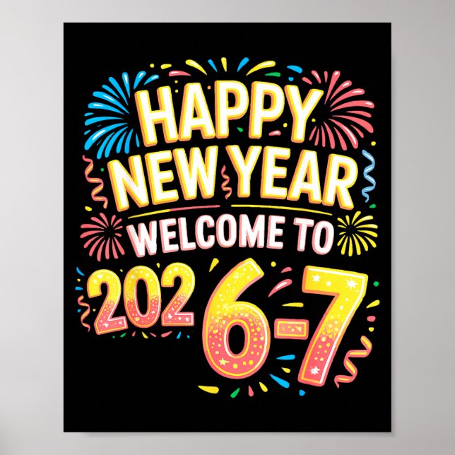 Poster 67 New Year's Eve - Happy New Year 2026-7 Funny 67 (Frente)