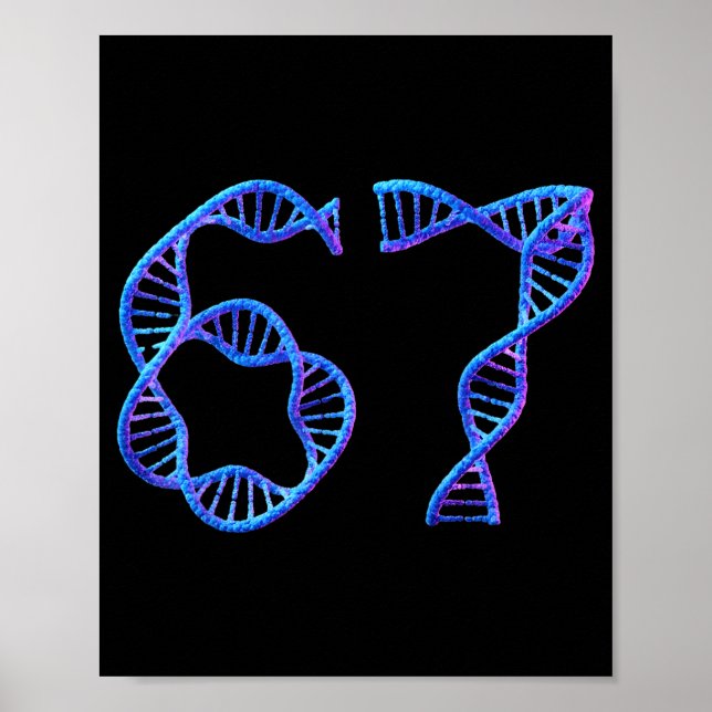 Poster 67 Número Engraçado Meme Replicação Dna Bio Molecu (Frente)