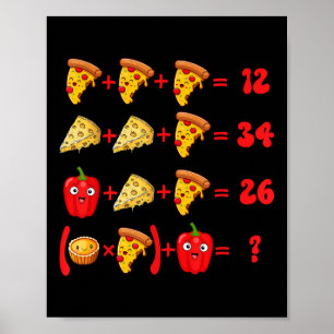 Poster 67 Pizza Meme Desafio de Lógica Matemática