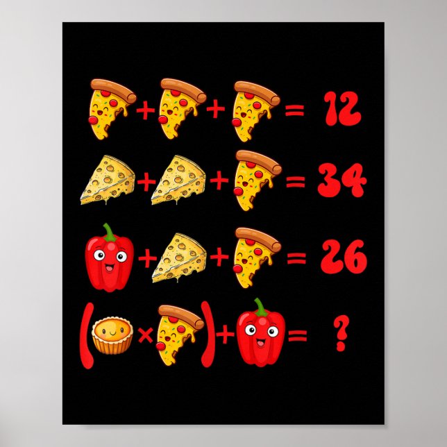 Poster 67 Pizza Meme Desafio de Lógica Matemática  (Frente)