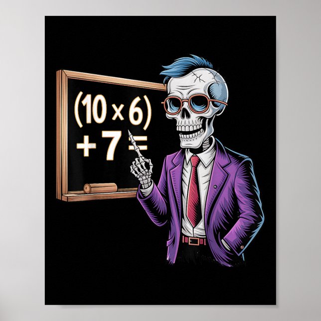 Poster 67 Professor de Matemática Meme Brainrot Seis Sete (Frente)