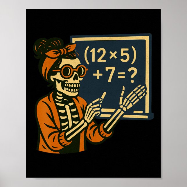 Poster 67 Professor Esqueleto de Halloween Seis Sete Meme (Frente)
